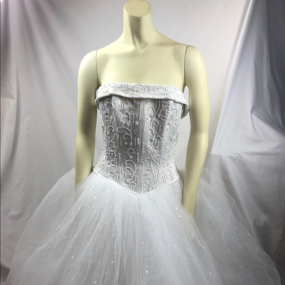 Michael Angelo wedding dress gown size 10 White! - Picture 1 of 8